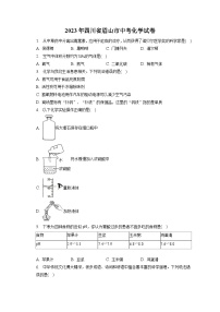 2023年四川省眉山市中考化学试卷(含答案解析)