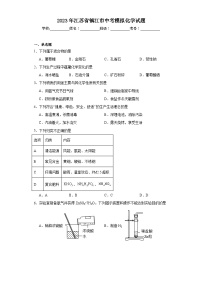 2023年江苏省镇江市中考模拟化学试题(含解析)