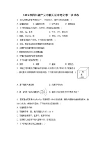 2023年四川省广元市朝天区中考化学一诊试卷