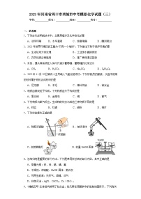 2023年河南省周口市项城市中考模拟化学试题（三）（含解析）