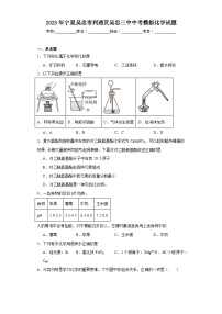 2023年宁夏吴忠市利通区吴忠三中中考模拟化学试题（含解析）