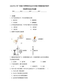 2023年6月广西南宁市青秀区北京大学南宁附属实验学校中考收网考试化学试题（含解析）