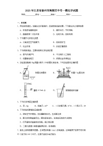 2023年江苏省泰州市海陵区中考一模化学试题（含解析）