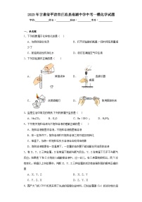 2023年甘肃省平凉市庄浪县南湖中学中考一模化学试题（含解析）