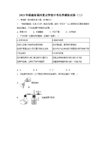 2023年福建省福州重点学校中考化学模拟试卷（三）（含解析）