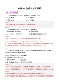 2023年中考化学真题分类汇编-专题07 物质构成的微粒