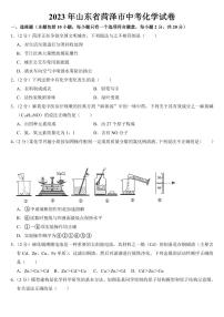 2023年山东省菏泽市中考化学试卷附参考答案