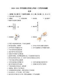 精品解析：湖北省武汉市部分学校（拼搏联盟）2020-2021学年九年级上学期9月月考化学试题（原卷版）