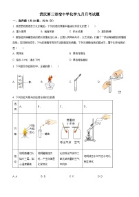 精品解析：湖北省武汉市汉阳区武汉第三寄宿学校2020-2021学年九年级上学期9月月考化学试题（原卷版）