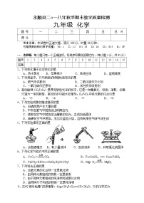 湖南省湘西州永顺县2018-2019学年九年级上学期期末教学质量检测化学试题