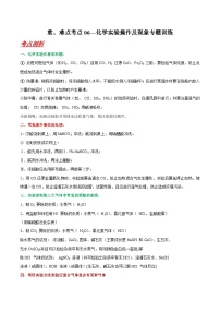 中考化学二轮复习重难点考点06—化学实验操作及现象专题训练（含解析）