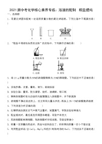 中考化学一轮复习核心素养专练：溶液的配制　粗盐提纯 (含答案)