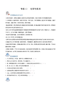 中考化学二轮复习易错题专练12 化学与生活（含解析）