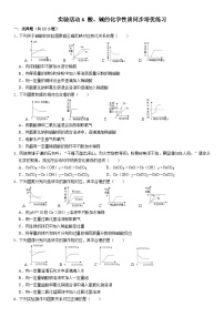 人教版九年级下册实验活动6 酸、碱的化学性质课时训练