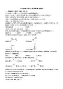 安徽省亳州市第十八中学2023-2024学年九年级上学期第一次月考化学试题