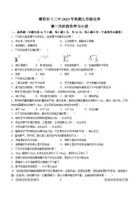 河南省南阳市第十三中学2023-2024学年九年级上学期第一次月考化学试题