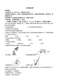 陕西省渭南市大荔县2023-2024学年九年级上学期第一次阶段性作业化学试题(无答案)（月考）