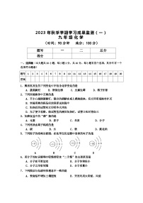 广西防城港市上思县2023-2024学年九年级上学期化学学习成果监测（一）（月考）