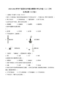 2023-2024学年广西梧州市岑溪市糯垌中学九年级（上）月考化学试卷（9月份）（含解析）