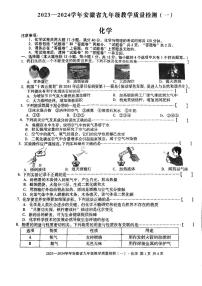 安徽省合肥市第四十五中学2023~2024学年九年级上学期教学质量检测一化学试卷（月考）