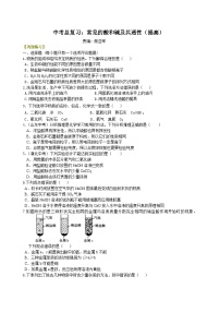 中考化学一轮复习：常见的酸和碱及其通性（提高） 巩固练习（含解析）