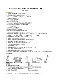 中考化学一轮复习：溶液、溶解度和溶质的质量分数（基础） 巩固练习（含解析）