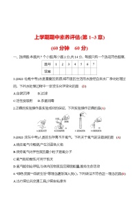 上学期期中素养评估(第1~3章) 试卷 2023-2024 沪教版 化学 九年级上册