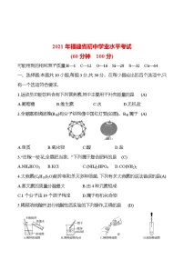 2021年福建省初中学业水平考试 试卷2023-2024人教版 九年级化学