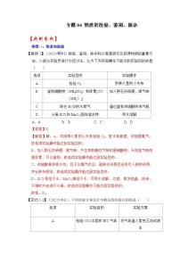 中考化学二轮复习压轴题培优练习专题04 物质的检验、鉴别、除杂（含解析）