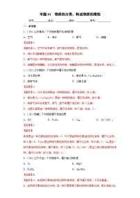 中考化学二轮复习提升训练专题01 物质的分类、构成物质的微粒（含解析）