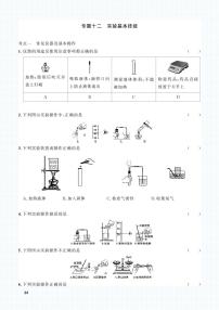 中考化学一轮复习专题训练集训：专题十二 实验基本技能（2份打包，原卷版+答案版）