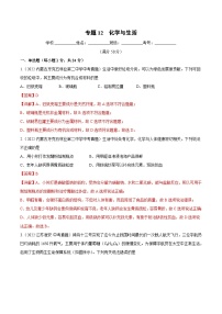 人教版中考化学一轮复习单元过关练习专题12 化学与生活（含解析）