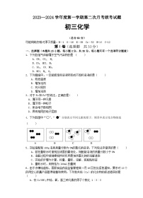 江苏省沭阳县南洋学校、实验中学2023-2024学年九年级上学期第二次月考化学试卷