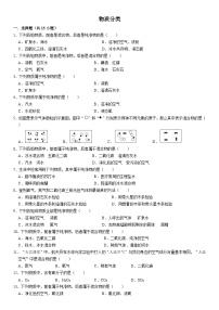 人教版九年级上册初中化学期中阶段性专题复习--物质分类