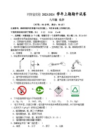 河南省实验中学2023-2024学年九年级上学期期中化学试卷