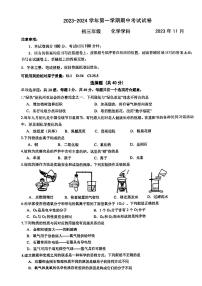 江苏省苏州园区八校联考2023-2024学年九年级上学期化学期中试卷