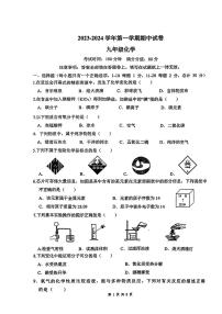 江苏省无锡市侨谊实验中学2023-2024学年九年级上学期11月期中化学试卷