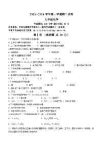 江苏省无锡市锡山区天一实验学校2023-2024学年九年级上学期期中化学试题