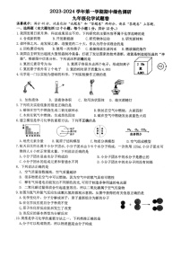 安徽省合肥市第四十五中学橡树湾校区2023-2024学年九年级上学期11月期中化学试题