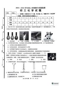 山东省淄博市临淄区2023-2024学年八年级（五四制）上学期期中考试化学试题