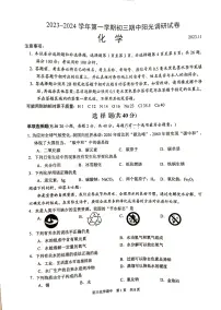 江苏省苏州市2023-2024学年九年级上学期11月期中化学试题(2)