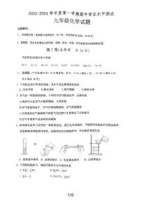 山东省嘉祥县2023-2024学年九年级上学期期中学业水平测试化学试题