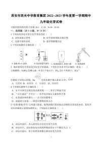 陕西省西安市西光中学教育集团2022--2023学年九年级上学期期中化学试题