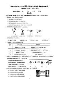 福建省泉州市第六中学2023-2024学年九年级上学期期中考试化学试题