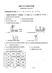 山东省济宁市邹城第十中学2023-2024学年九年级上学期第二次月考化学试题