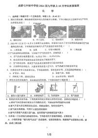 四川省成都市第七中学初中学校2023-2024学年九年级上学期10月月考化学试题