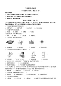 广西南宁市宾阳县2023-2024学年八年级上学期期中化学试题