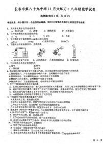 吉林省长春市第八十九中学2023-2024学年八年级上学期11月月考化学试题