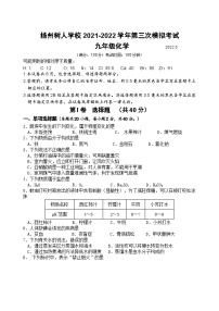 江苏省扬州树人学校2022届中考化学三模试卷及答案