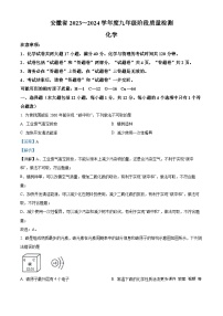 安徽省阜阳市太和县2023-2024学年九年级上学期12月月考化学试题（解析版）